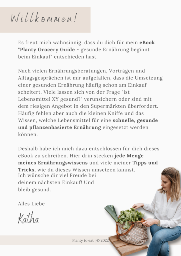 Planty grocery guide gesunde Ernährung beginnt beim Einkauf plant to eat Katharina Spitzenberger eBook